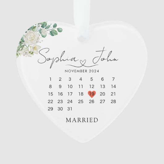 Mariage de Noël marié Date Code du coeur Script (devant)