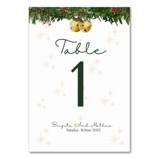 Mariage de Noël Numéro de table (Par défaut)