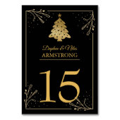 Mariage de Noël Numéros de table Black Gold (Dos)