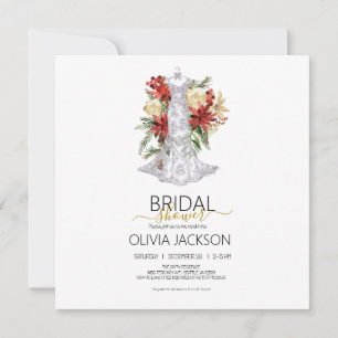 Mariage de Noël Robe nuptiale Douche Invitation