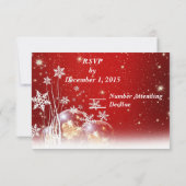 Mariage de Noël rouge et blanc RSVP (Dos)