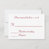 Mariage de Noël RSVP (Dos)