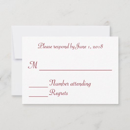 Mariage de Noël RSVP (Dos)