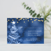 Mariage de Noël RSVP Sparkle Tree Gold Blue (Debout devant)