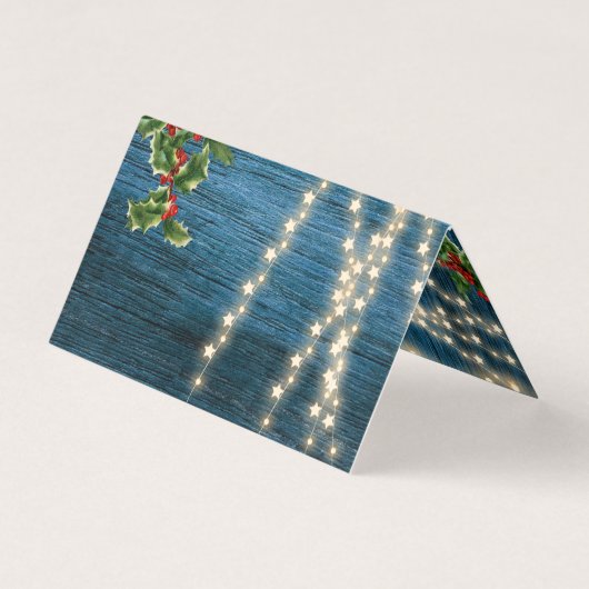 Mariage de Noël Rustique Blue Wood Monogram (Back)