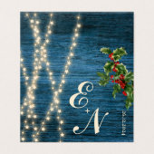 Mariage de Noël Rustique Blue Wood Monogram (Outside Unfolded)