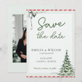 Mariage de Noël Sauvegarder la date Carte photo (Devant / Derrière)