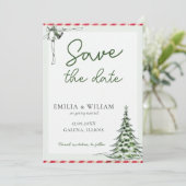 Mariage de Noël Sauvegarder la date Carte photo (Debout devant)