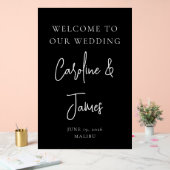 Mariage de noms de script noir moderne Bienvenue (Mariage)