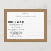 Mariage de nouvelles mariage Faire-part - Tan (Dos)