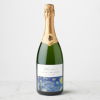 Mariage de nuit étoilé Étiquette de vin mousseux