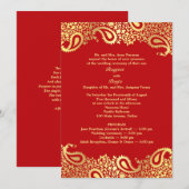 Mariage de Paisley avec invitation plate programme (Devant / Derrière)