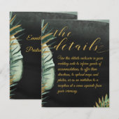 Mariage De Palme Tropical Les Détails Carte De Boî (Devant / Derrière)