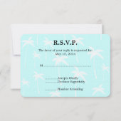 Mariage de palmiers bleus et blancs RSVP (Devant)