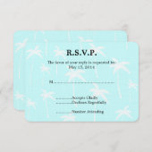 Mariage de palmiers bleus et blancs RSVP (Devant / Derrière)