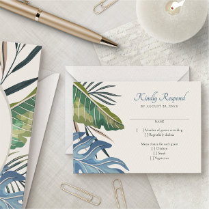 Mariage de palmiers tropicaux de plage RSVP