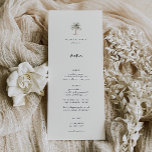 Mariage de palmiers tropicaux Menu et Merci<br><div class="desc">Aquarelle tropicale Palm Tree,  menu mariage et carte de remerciements. Caractéristiques,  typographie noire moderne avec menu de 3 plats à l'avant et message de remerciement à l'arrière.</div>