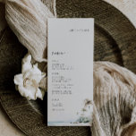 Mariage de palmiers tropicaux Menu Place Card<br><div class="desc">Tropical Watercolor Beach Scene,  carte de place du menu mariage. Caractéristiques,  typographie noire moderne avec menu 3 plats. Personnalisez-vous avec le nom de l'invité et ajoutez-le individuellement à votre panier.</div>