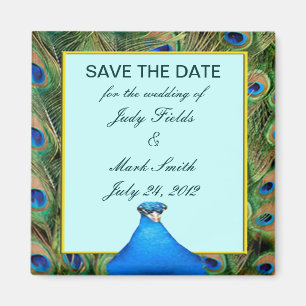 Mariage de paon Enregistrer la date Magnet