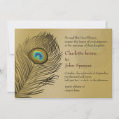 mariage de paon or Invitations (Devant)