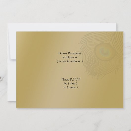 mariage de paon or Invitations (Dos)