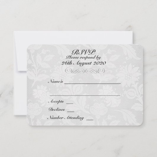 Mariage de papillon et dentelle RSVP Matte 3,5 po  (Dos)