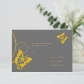 Mariage de papillon gris et jaune RSVP (Debout devant)