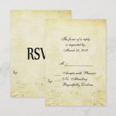 Mariage de papillon vintage RSVP (Devant / Derrière)