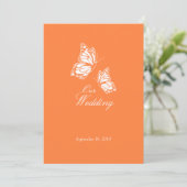 Mariage de papillons orange simple Faire-part 2 (Debout devant)