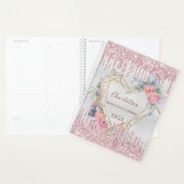 Mariage de parties scintillant rose pâle à fleurs (Devant avec enveloppe)