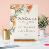 Mariage de pêche blanc floral Eucalyptus Bienvenue (Mariage)