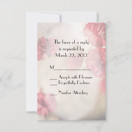 Mariage de petites fleurs roses RSVP (Devant)