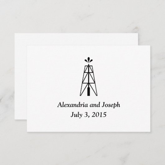 Mariage de pétrole Derrick | Insertion RSVP (Devant / Derrière)