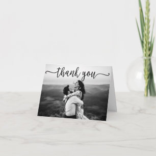 Mariage de photo Black Swash Script Merci