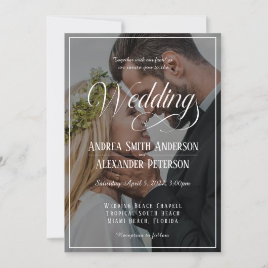 Mariage de photos Invitation à double face (Devant)