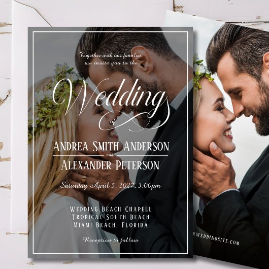 Mariage de photos Invitation à double face