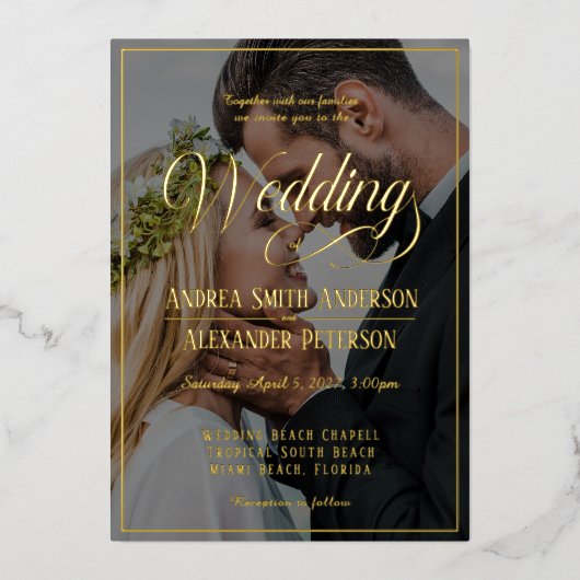 Mariage de photos Invitation à double face (Recto)