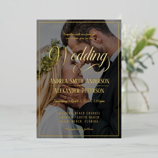 Mariage de photos Invitation à double face (Debout devant)