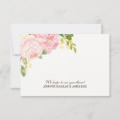 Mariage de pivoines roses romantiques RSVP (Dos)