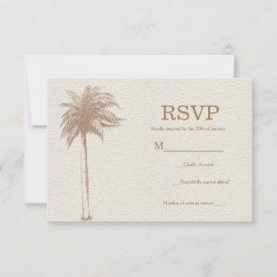 Mariage de plage aux palmiers marrons vintage RSVP