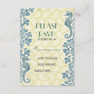 mariage de plage de hippocampes nautiques RSVP