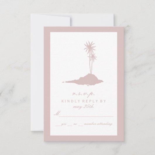 Mariage de plage de l'île moderne RSVP - Blush (Devant)