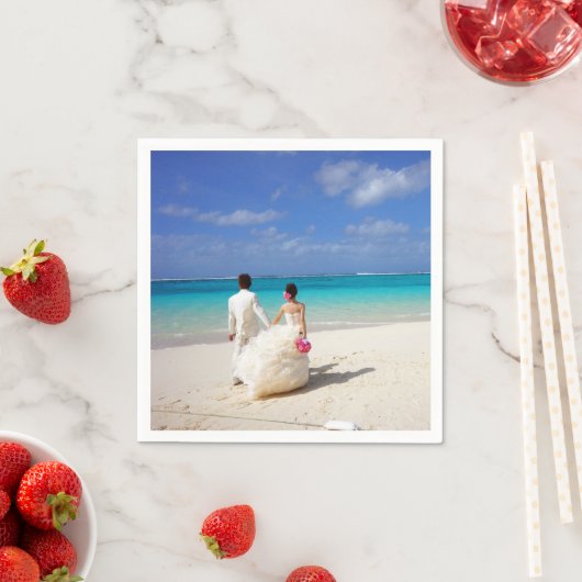 Mariage de plage de serviettes en papier (En situation)