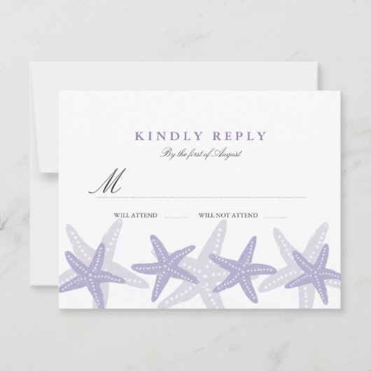 Mariage de plage de Starfish violet RSVP (Devant)