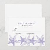 Mariage de plage de Starfish violet RSVP (Devant / Derrière)