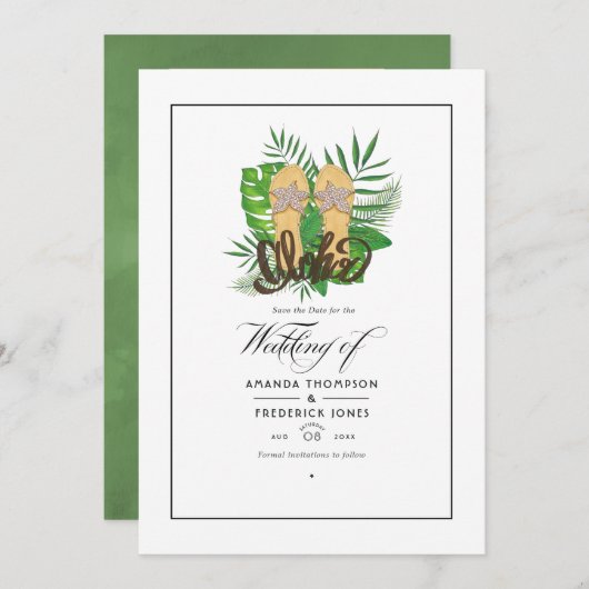Mariage de plage d'été Aloha Save The Date (Devant / Derrière)