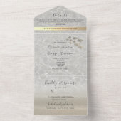 Mariage De Plage Élégant Tout En Une Invitation (À l'intérieur)