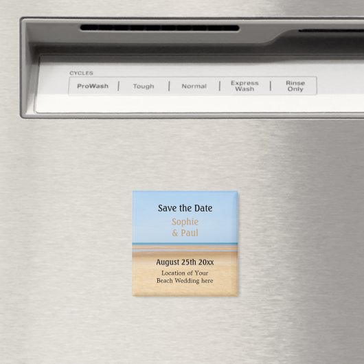 Mariage de plage Enregistrer la date Aimant Fridge (In Situ (Lave-vaisselle))