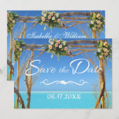 Mariage de plage estival boho floral Save the Date (Devant / Derrière)