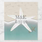 Mariage de plage Étiquettes de bouteilles de vin p (Étiquettes simples)